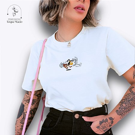 T-SHIRT TAZ PATOLINO E PERNALONGA - BRANCO