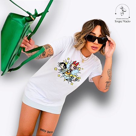 T-SHIRT MENINAS SUPER PODEROSAS - BRANCO