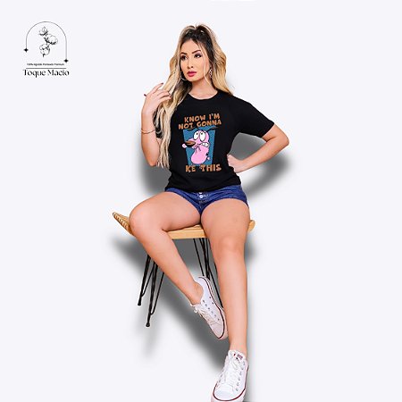 T-SHIRT COURAGE NOT GONNA - PRETO