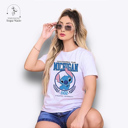 T-SHIRT STITCH MICHIGAN - BRANCO