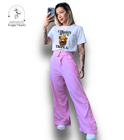 T-SHIRT CORAZON TROPICAL - BRANCO