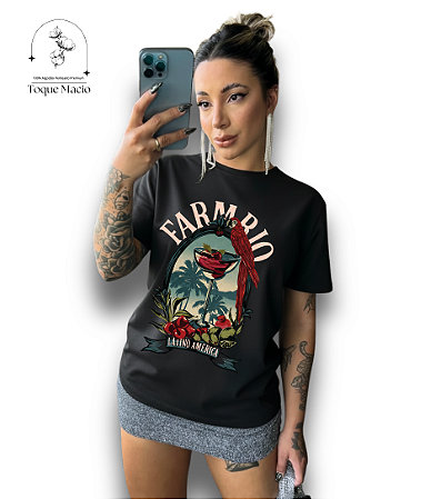 T-SHIRT LATINO AMERICA - PRETO