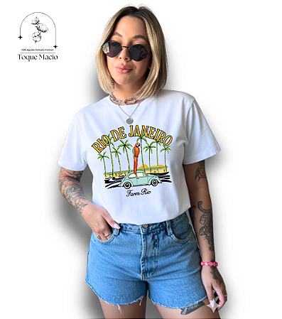 T-SHIRT RJ FUSCA FARM - BRANCO