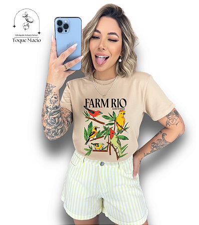 T-SHIRT COLORIDO POR NATUREZA - BEGE