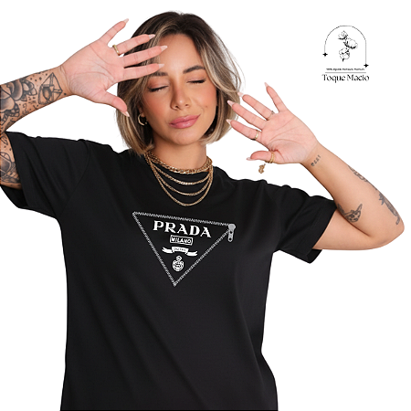 T-SHIRT PRADA ZIPER - PRETO