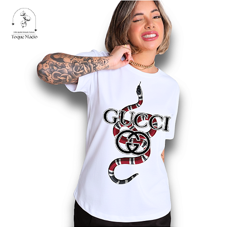 T-SHIRT GUCCI SNAKE - BRANCO