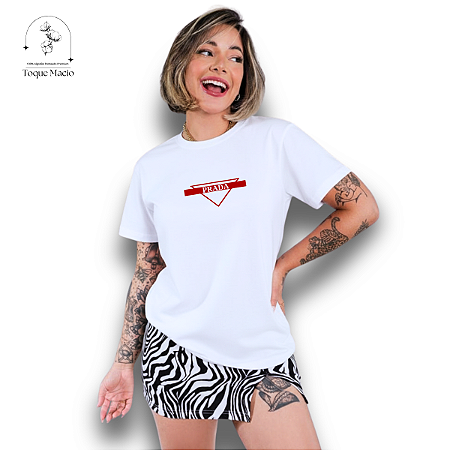 T-SHIRT PRADA RED - BRANCO
