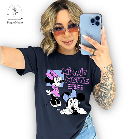 T-SHIRT MINNIE SWEET - AZUL MARINHO