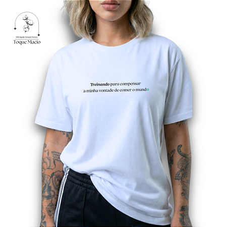 T-SHIRT COMER O MUNDO - BRANCO
