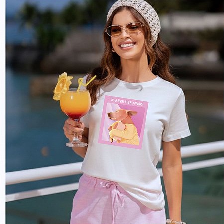 T-SHIRT VOU VER E TE AVISO - BRANCO