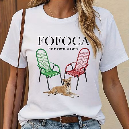 T-SHIRT FOFOCA STORY DOG - BRANCO
