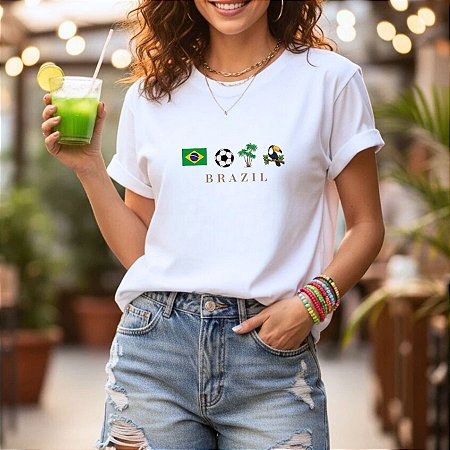 T-SHIRT TUDO DO BRASIL - BRANCO