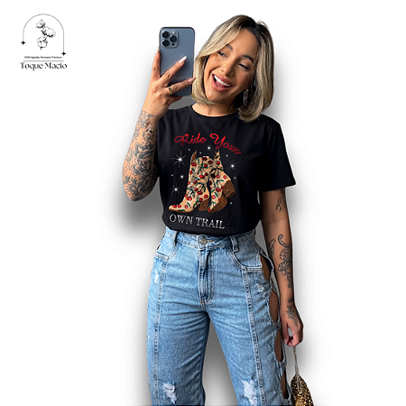 T-SHIRT RIDE YOUR - PRETO