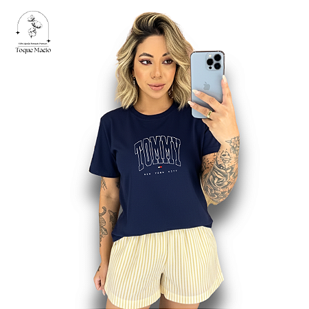 T-SHIRT TOMMY NYC - AZUL MARINHO