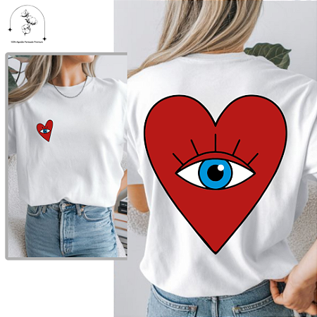 T-SHIRT HEART EYE - BRANCO