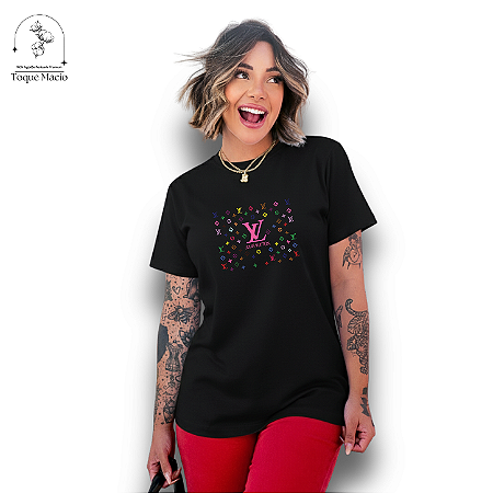 T-SHIRT LV COLORS - PRETO