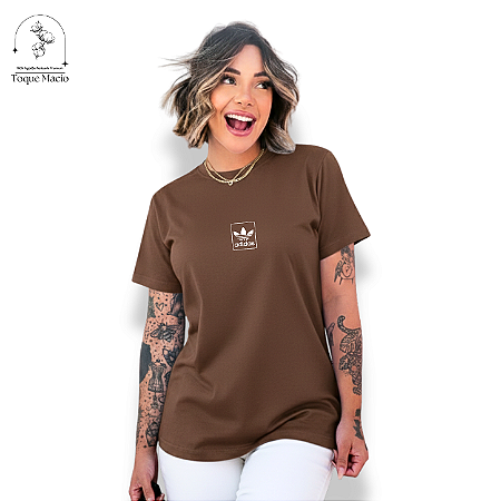 T-SHIRT ADIDAS QUADRADO - MARROM