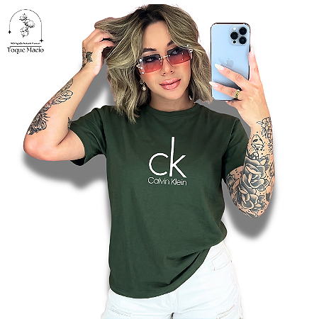 T-SHIRT CK NEW - VERDE MILITAR