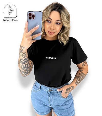 T-SHIRT MIU MIU - PRETO
