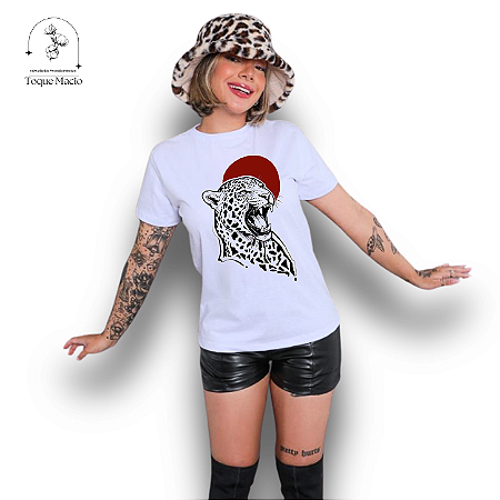 T-SHIRT ONÇA RED - BRANCO