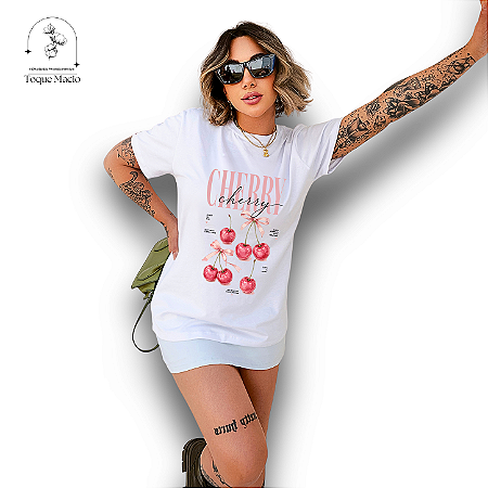 T-SHIRT CHERRY CHERRY - BRANCO