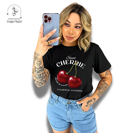 T-SHIRT CHERRIE - PRETO