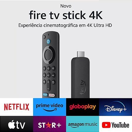Streaming Fire Tv 2a Geração Stick 4k wifi 6 Alexa E Comandos De Tv Amazon Novo Original