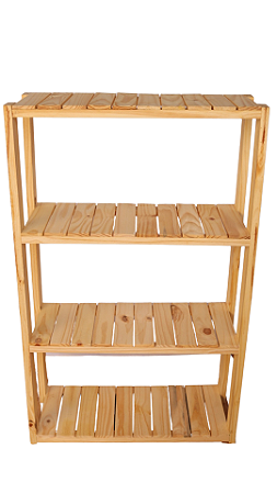 Estante Organizadora 4 Prateleiras Madeira Pinus 120 x 70 x 30cm