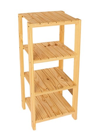 Estante Multiuso com 4 Prateleiras de Madeira Pinus 100 x 40 x 40cm