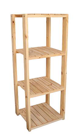 Estante Organizadora 4 Prateleiras Madeira Pinus 120 x 40 x 40cm