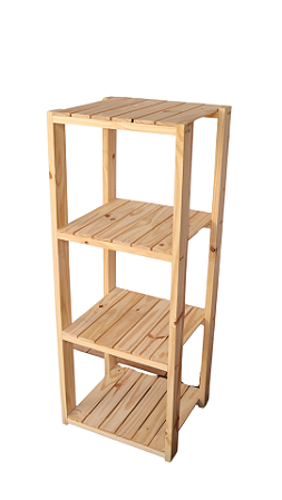 Estante Organizadora 4 Prateleiras Madeira Pinus 120 x 40 x 40cm