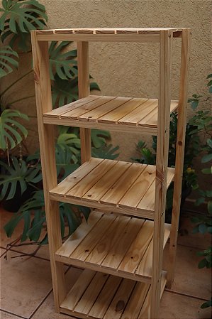 Estante Organizadora 5 Prateleiras Madeira Pinus 120 x 40 x 40cm