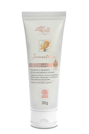 BB Cream Immortelle com Ácido Hialurônico certificado orgânico Ecocert - cor clara 30g