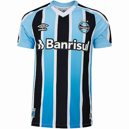 Camisa Grêmio I 2022/23 Azul e Preta - Umbro - Masculino