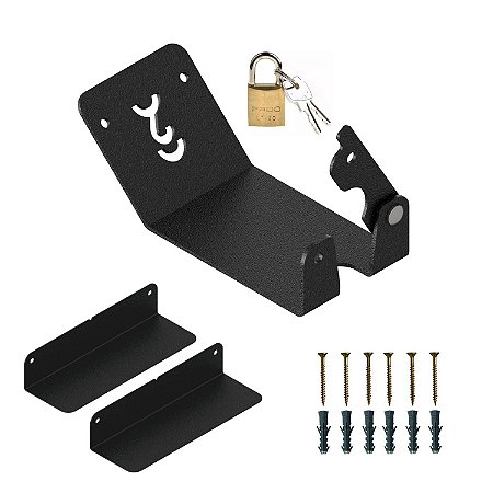 SUPORTE HORIZONTAL PARA BICICLETA  ANTI-FURTO - PRETO