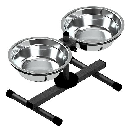 Comedouro e Bebedouro Anti-Formiga  Ajustável - Tigelas Inox - Grande