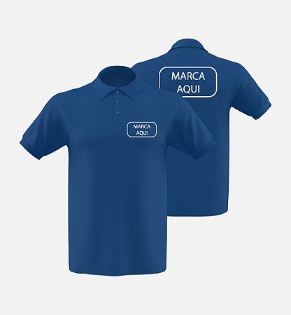 Camisa Polo Personalizada em Malha Piquet Azul Royal (NO MÍNIMO, 10 UNIDADES)