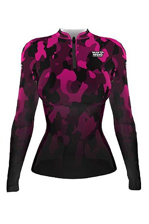 Camiseta Pesca Fem. UV Camuflada Marnegro