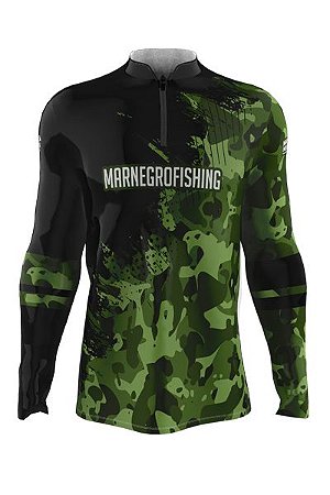 Camiseta Pesca Inf. UV Camuflado Marnegro
