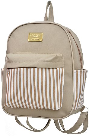 Mochila Listras Feminina Em Courino SN45