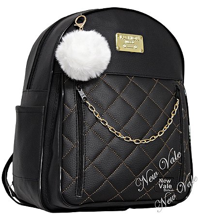 Mochila Feminina em Courino Fashion com Lindo Detalhe SN59