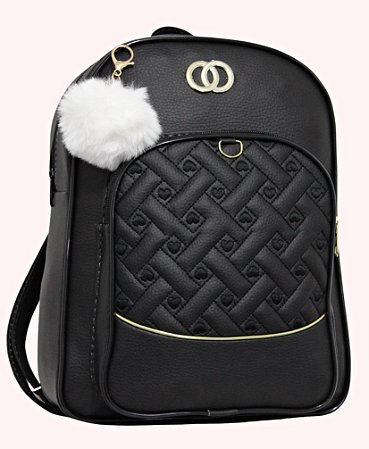Mochila Feminina em Courino Fashion com Lindo Detalhe SN66