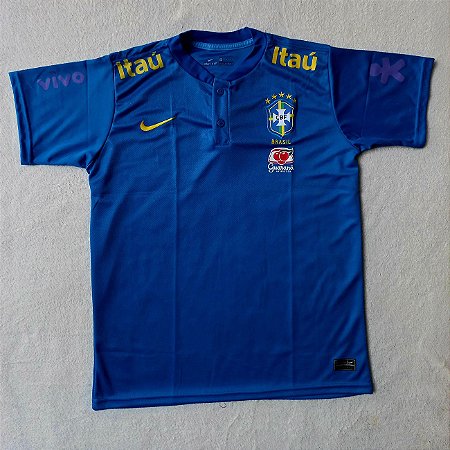 Camisa Seleção Brasileira Treino - Azul - Dryfit ZONE
