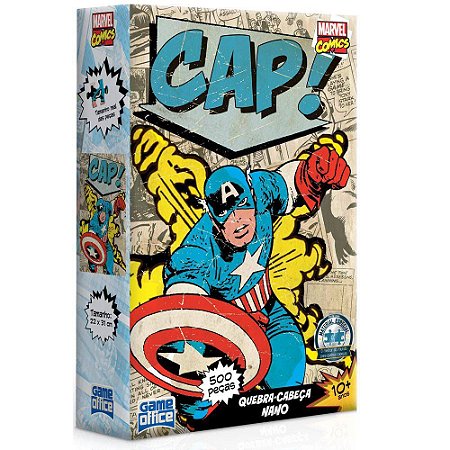 Quebra-Cabeça Nano 500 Peças Marvel Comics Cap! - Toyster
