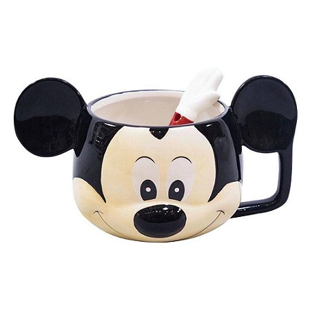 Caneca 3D Mickey Mouse Com Colher - Taimes