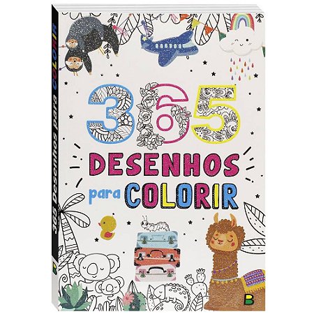Livro 365 Desenhos Para Colorir Branco - BrasiLeitura