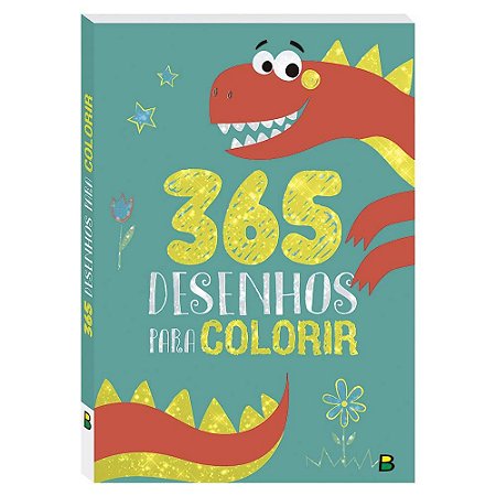 Livro 365 Desenhos Para Colorir Verde - BrasiLeitura