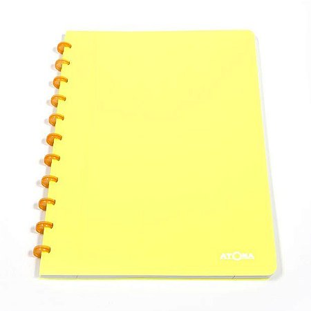 Caderno De Disco A4 72 Folhas Neon Amarelo - Atoma