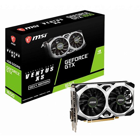 PLACA DE VIDEO 4GB GTX 1650 VENTUS XS OC 128BIT DDR6 MSI