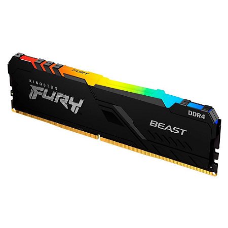 MEMORIA 16GB DDR4 3200 FURY BEAST RGB KF432C16BB1A/16 KINGSTON PRETO